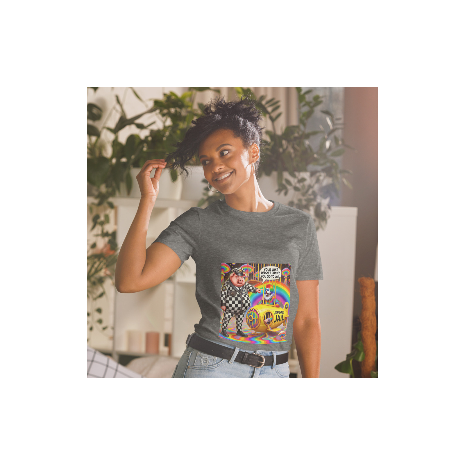 Short-Sleeve Unisex T-Shirt Designer Artist: MARS - "You go to jail"
