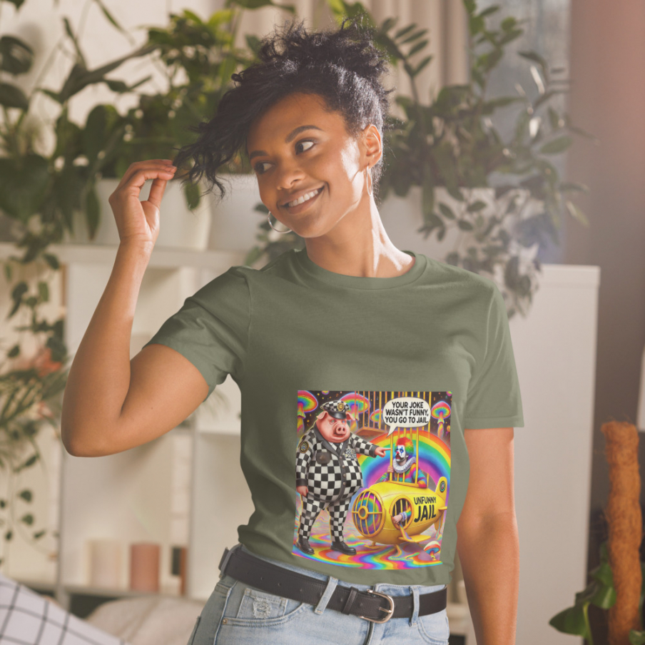 Short-Sleeve Unisex T-Shirt Designer Artist: MARS - "You go to jail"