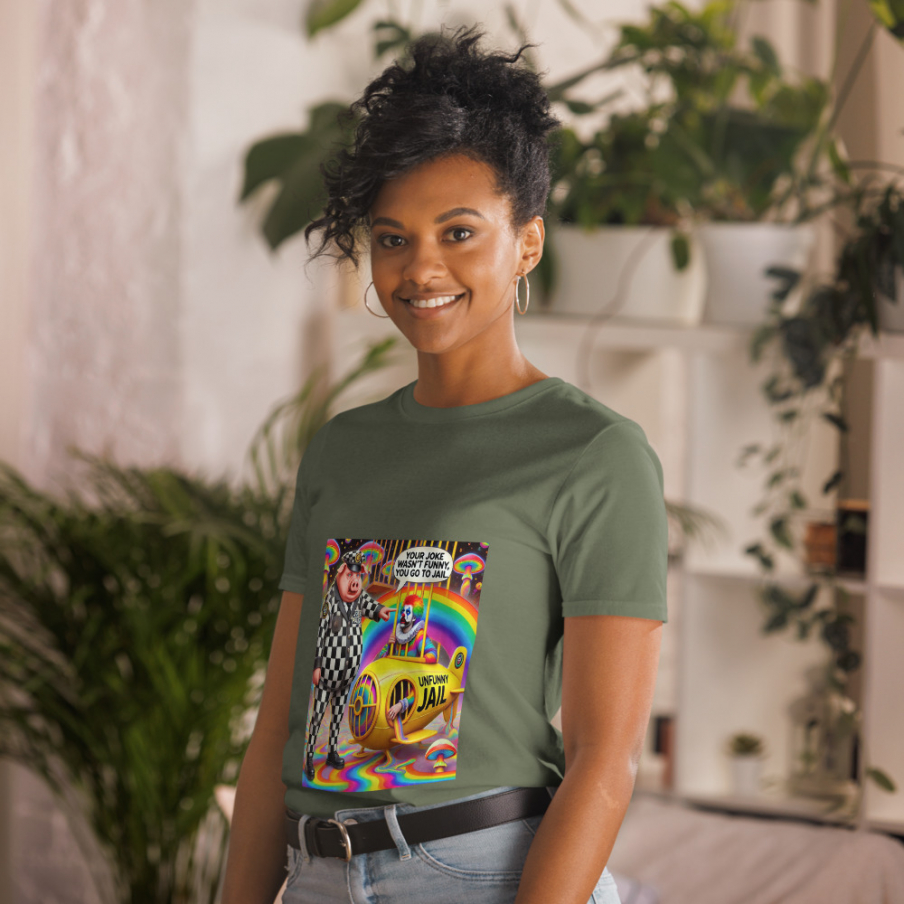 Short-Sleeve Unisex T-Shirt Designer Artist: MARS - "You go to jail"