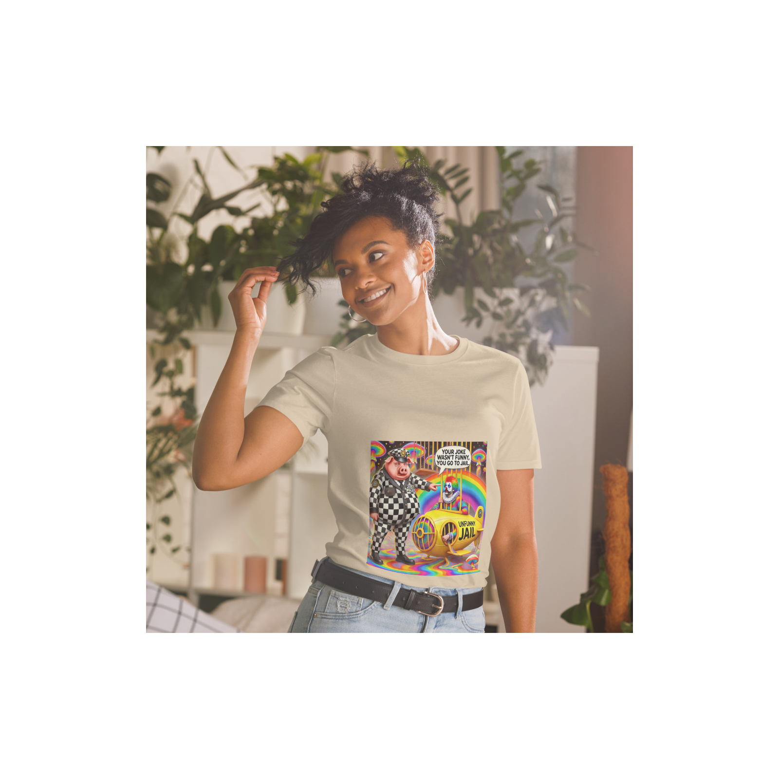 Short-Sleeve Unisex T-Shirt Designer Artist: MARS - "You go to jail"