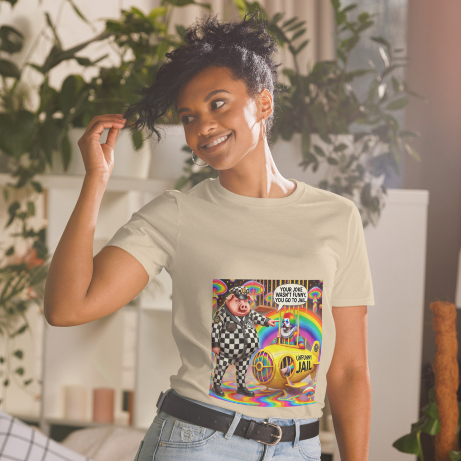 Short-Sleeve Unisex T-Shirt Designer Artist: MARS - "You go to jail"