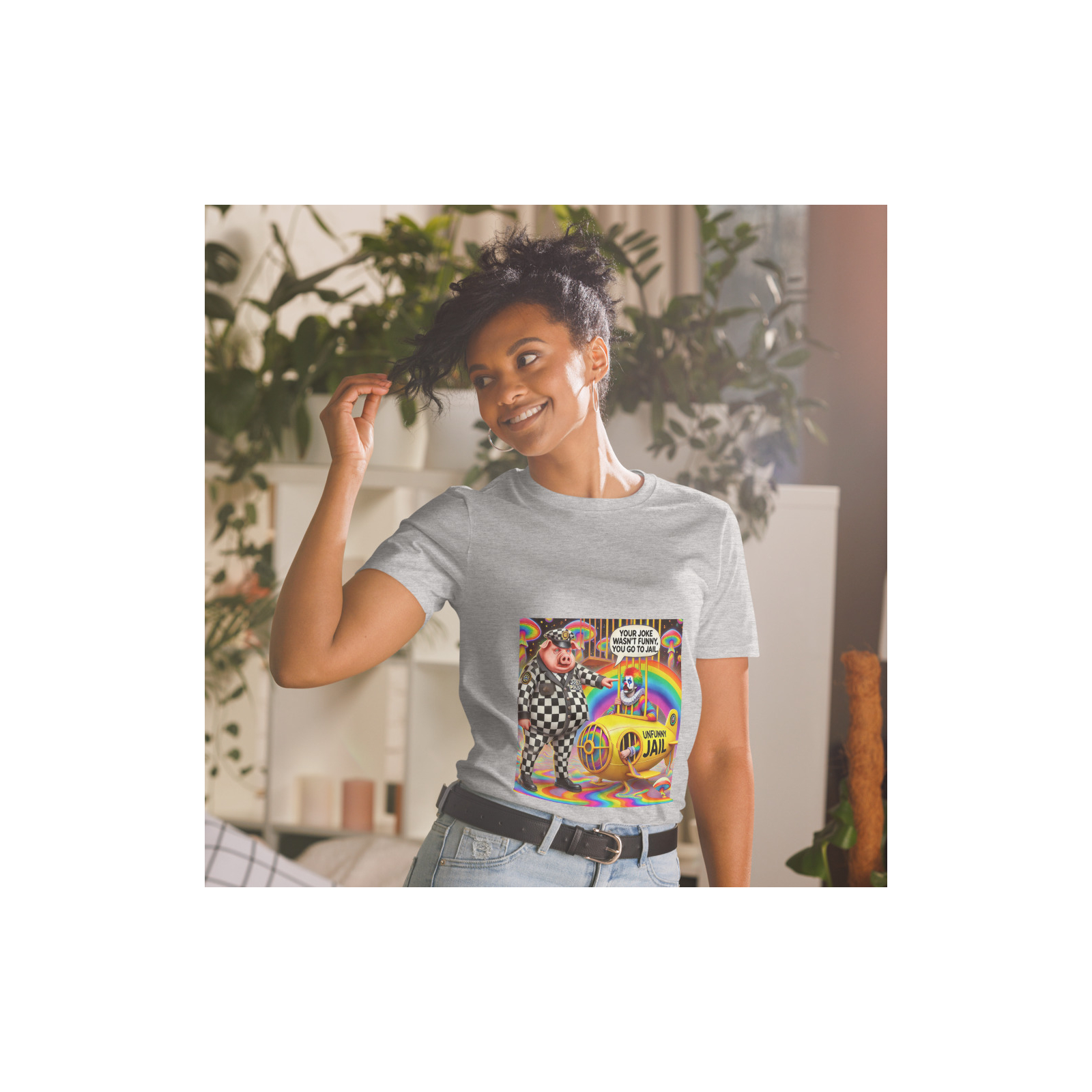 Short-Sleeve Unisex T-Shirt Designer Artist: MARS - "You go to jail"