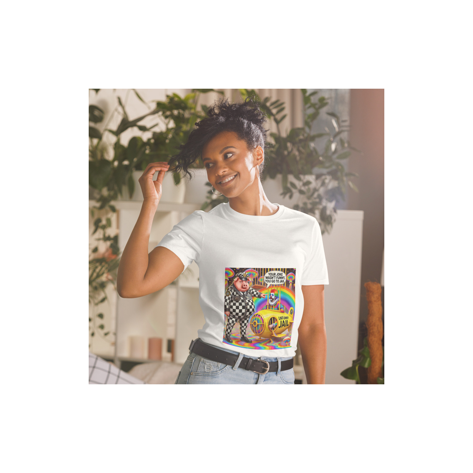 Short-Sleeve Unisex T-Shirt Designer Artist: MARS - "You go to jail"