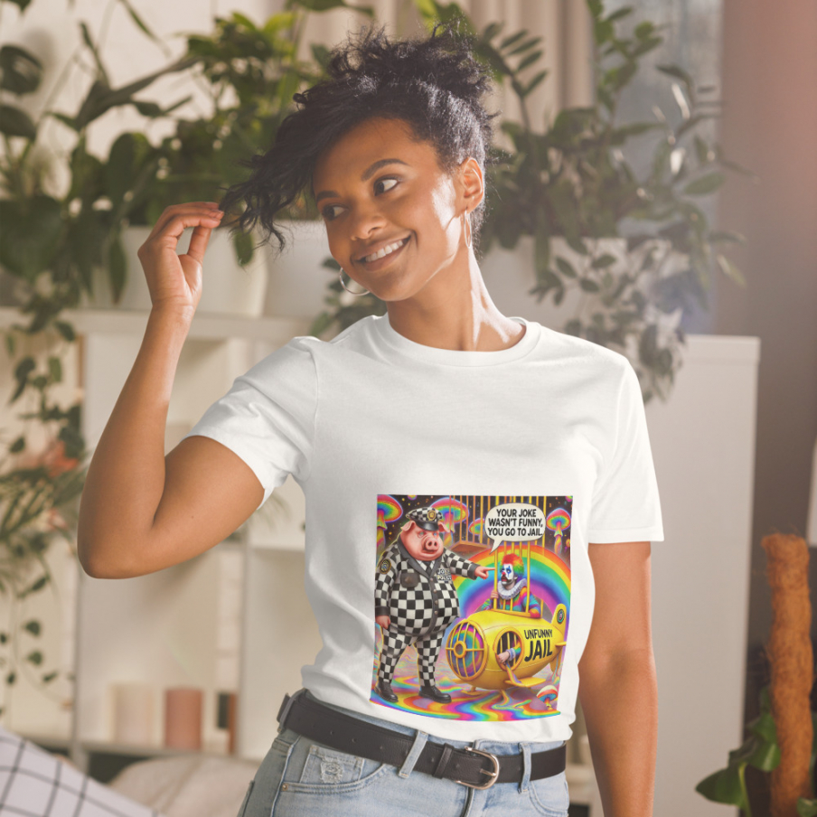 Short-Sleeve Unisex T-Shirt Designer Artist: MARS - "You go to jail"