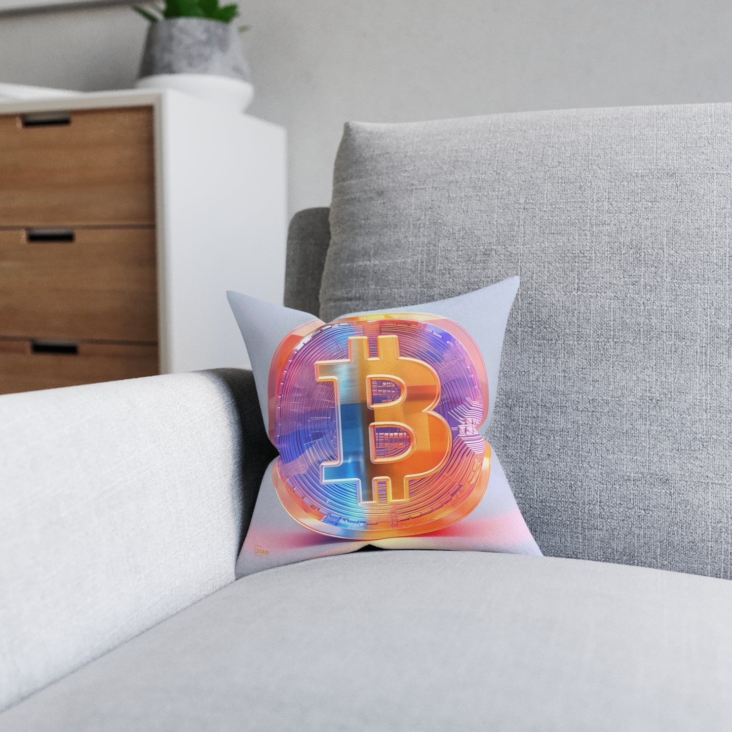 Bitcoin Square Pillow - 2 Sides